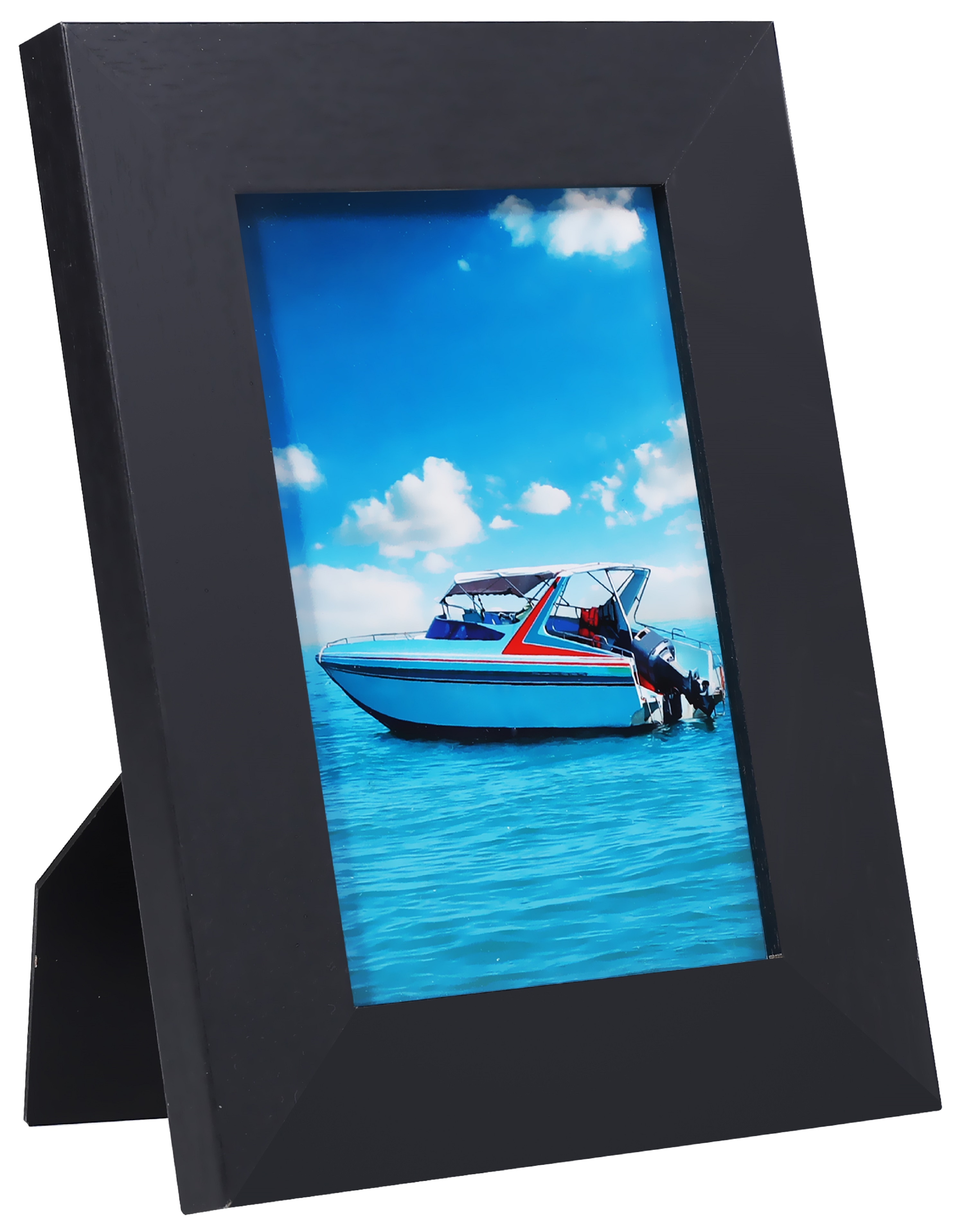 Ecosa Bilderrahmen 10x15cm Echtglas MDF Wandhalterung schwarz - Bild 1