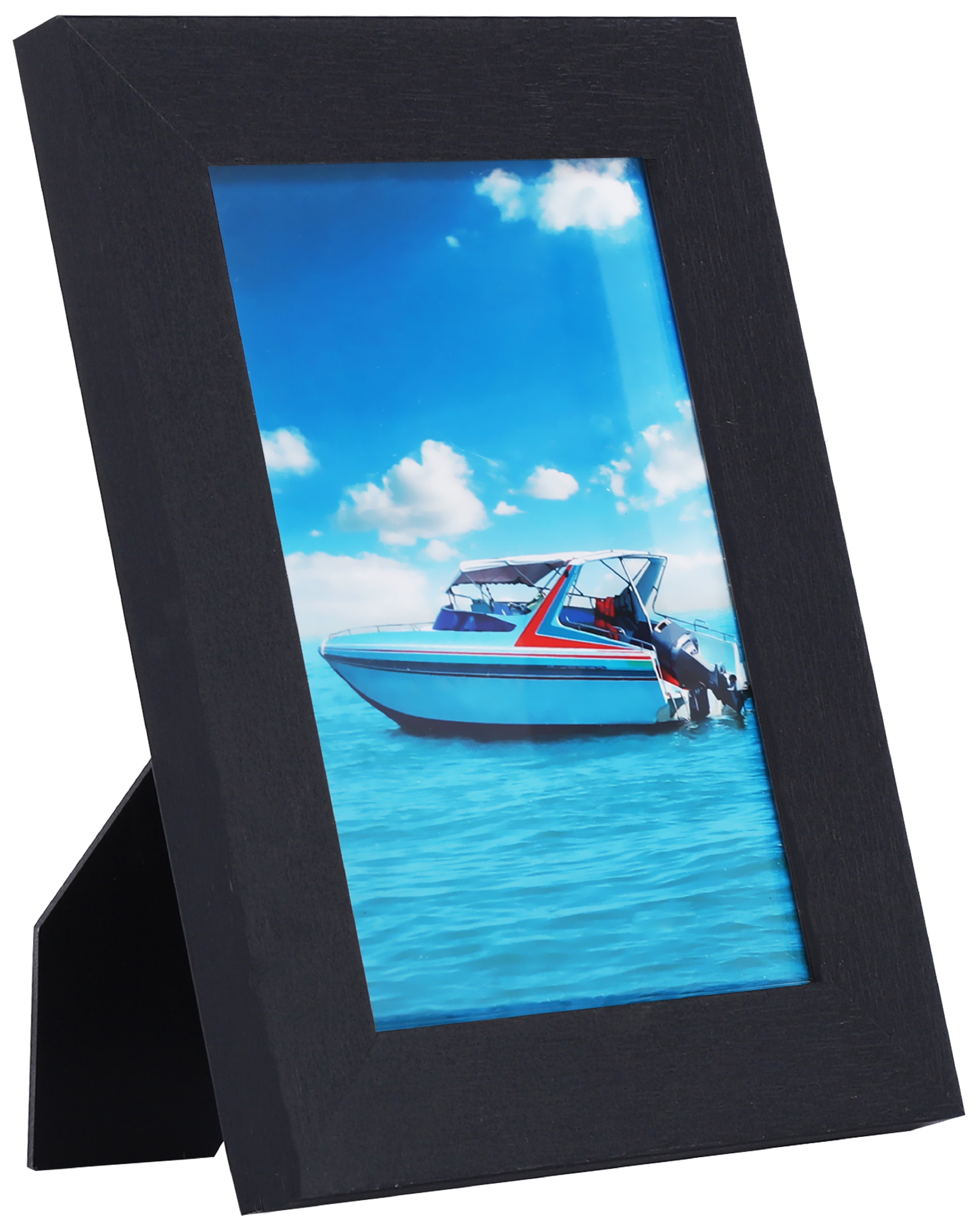 Ecosa Bilderrahmen 13x18cm Echtglas MDF Wandhalterung schwarz - Bild 1