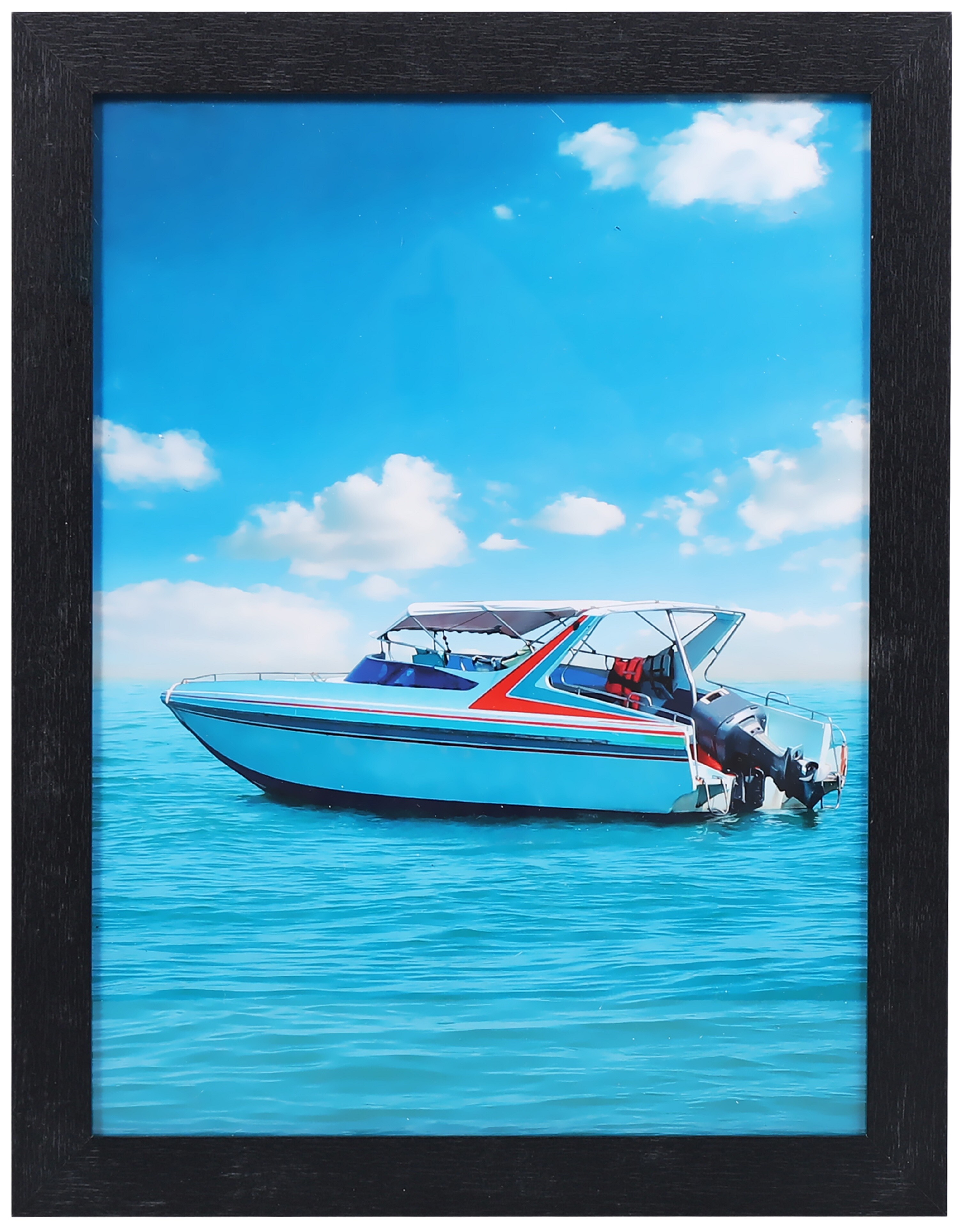 Ecosa Bilderrahmen 30x40cm Echtglas MDF Wandhalterung schwarz - Bild 1