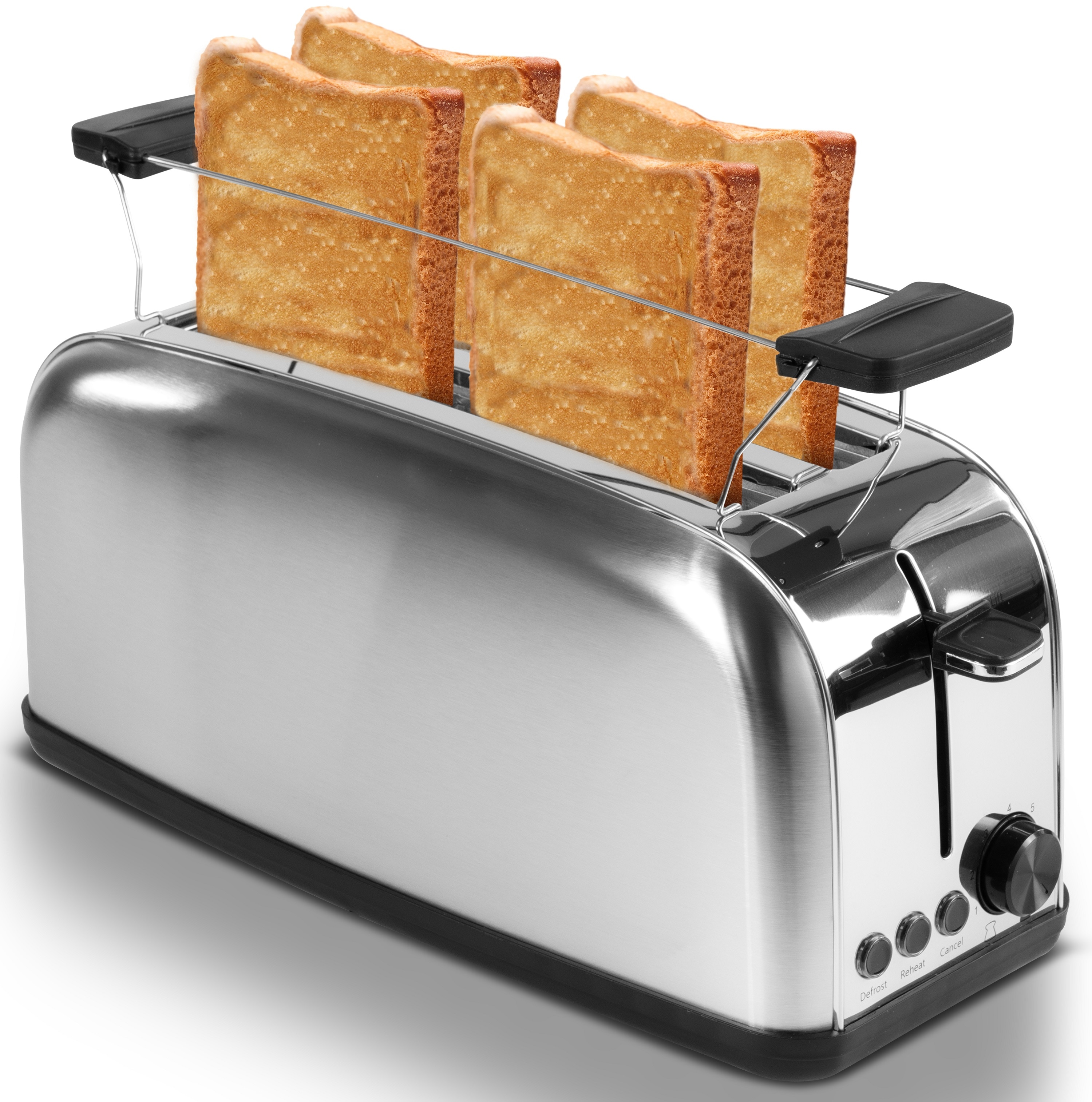 Steinborg Edelstahl 4 Scheiben Langschlitz Toaster 1400W - Bild 1