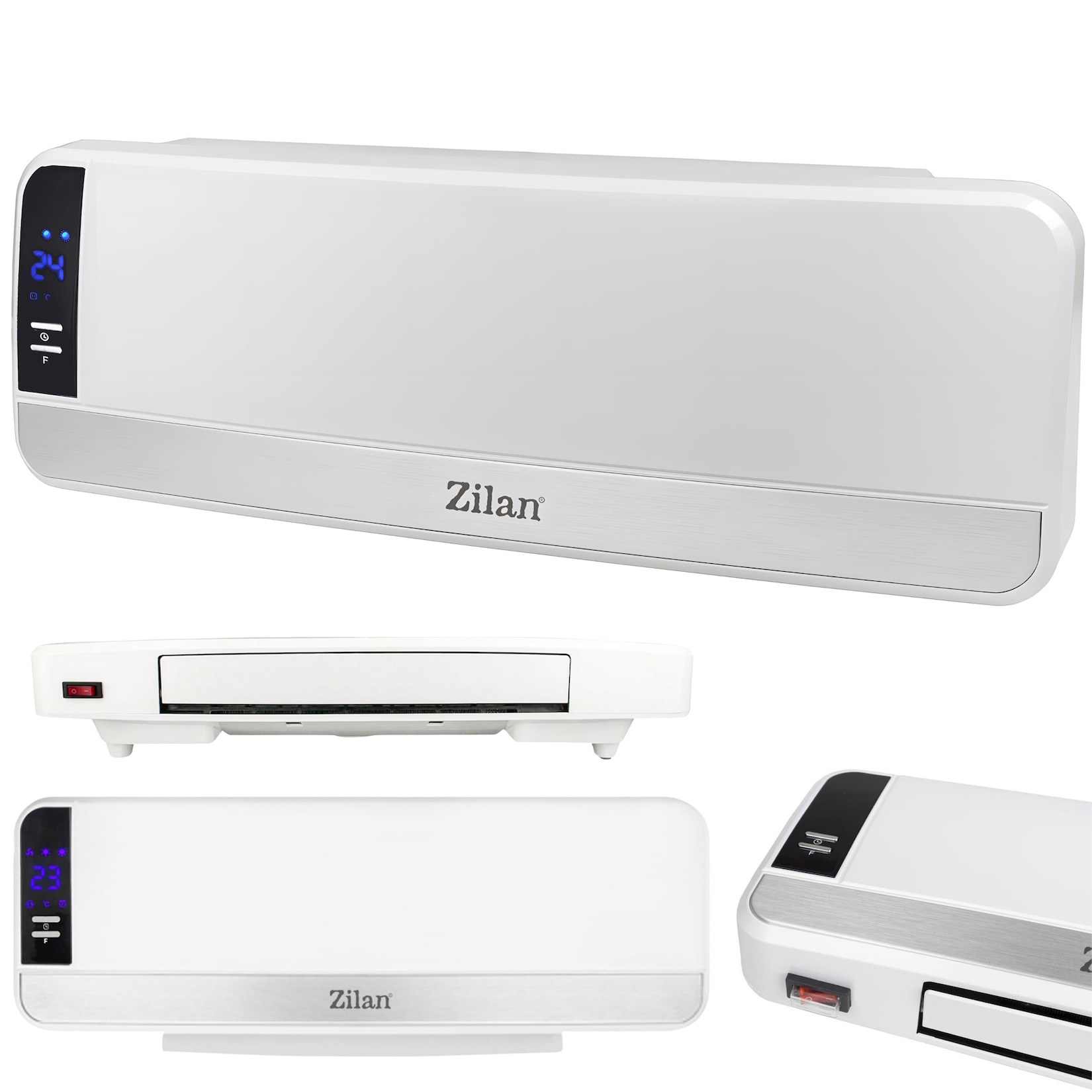 Zilan Keramik Wandheizlüfter mit Fernbedienung Timer 2 Stufen 2000W