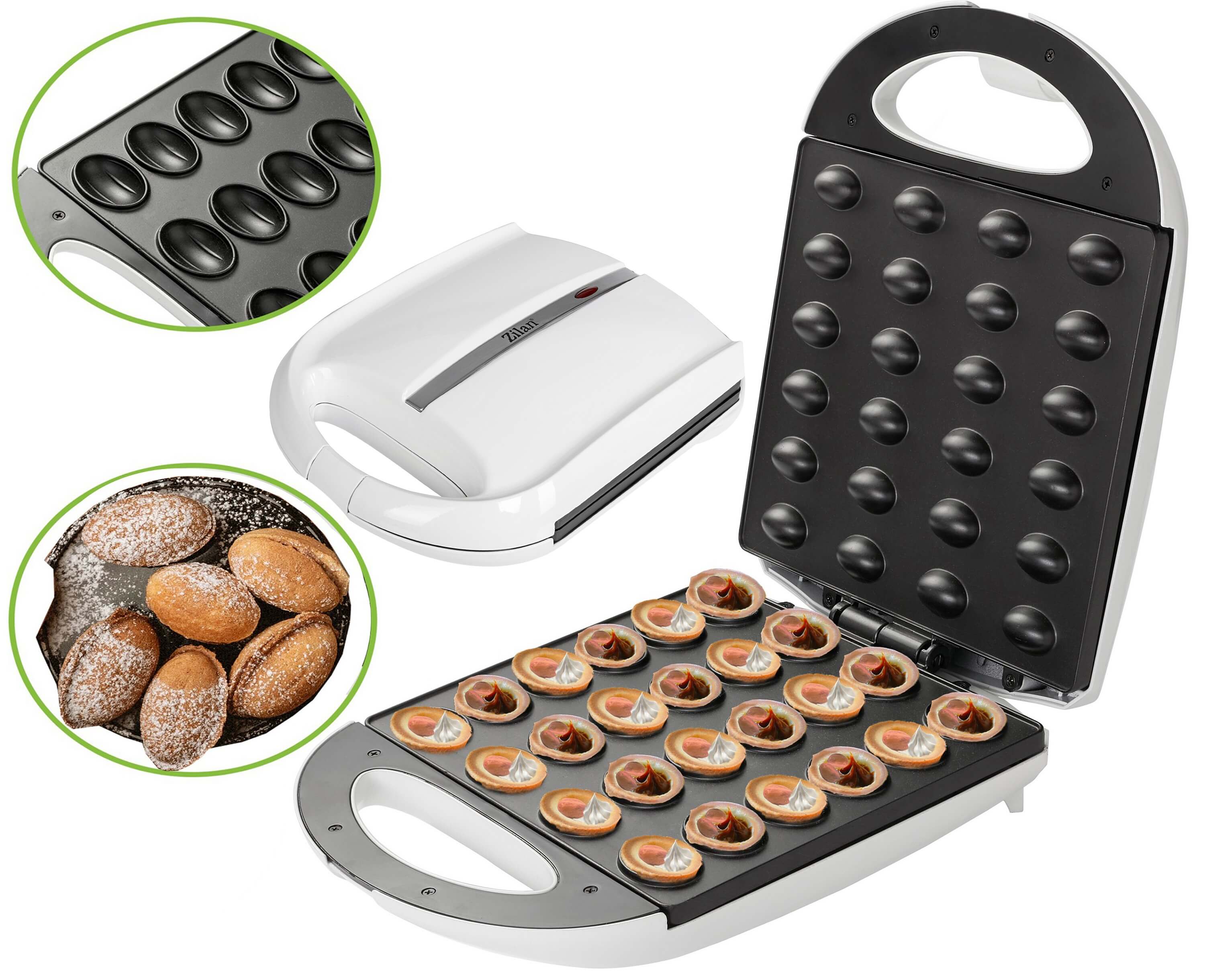 Zilan Elektrischer Nussb&auml;cker Oresckis Nut Maker Antihaftbeschichtung 1400 Watt wei&szlig; - Bild 1