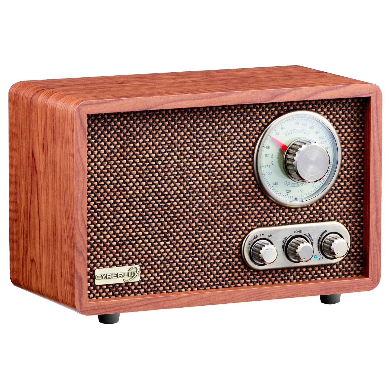 Cyberlux Bluetooth Retro-Radio mit USB/SD-Karten Slot AM/FM Radio
