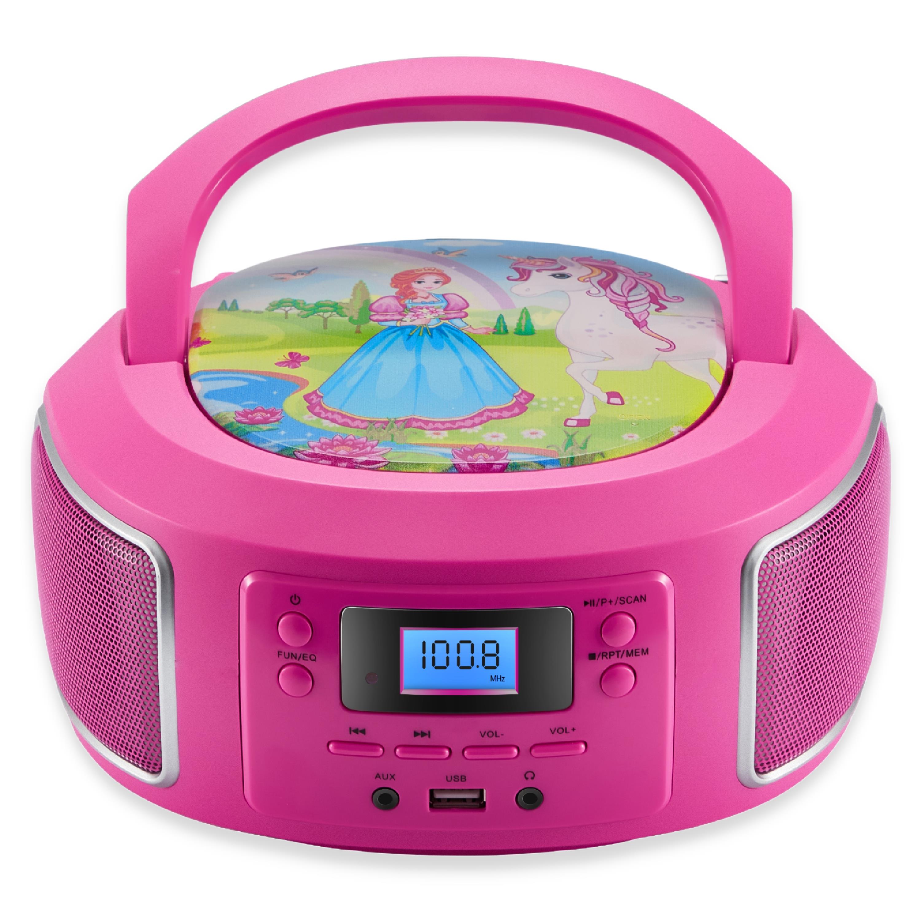 Cyberlux tragbarer Kinder CD-Player CD/MP3 USB Kinder Radio pink - Bild 1