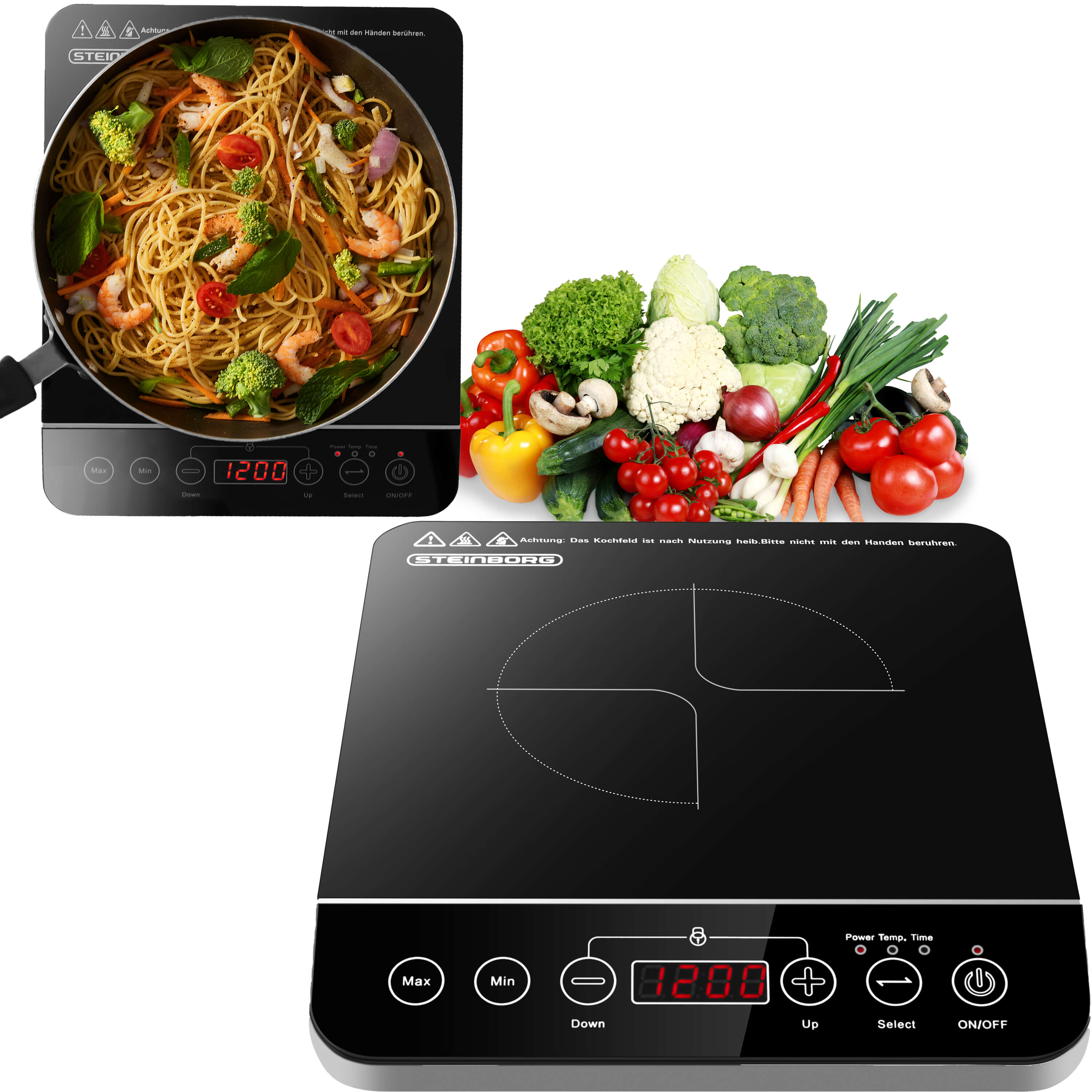 Steinborg Induktionskochfeld 1 Platte Induktionskochplatte 2000W - Bild 1