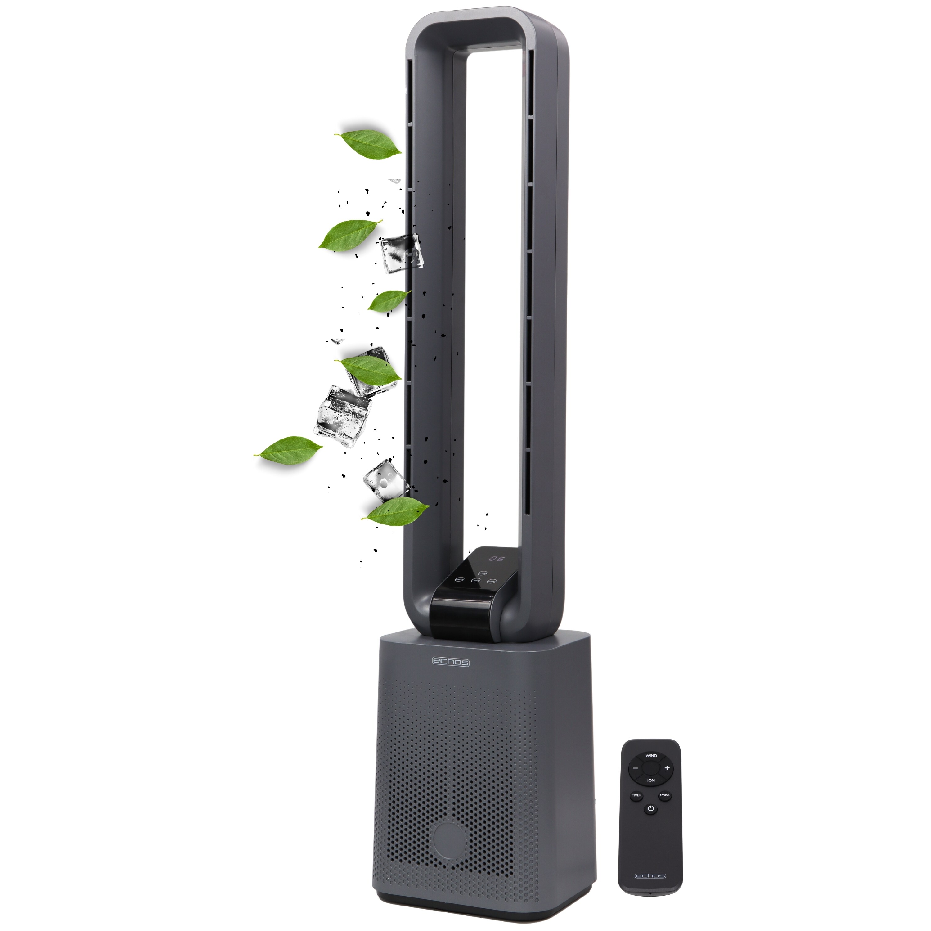 Echos Turmventilator m. Fernbedienung 12 Stufen Timer LED-Display - Bild 1