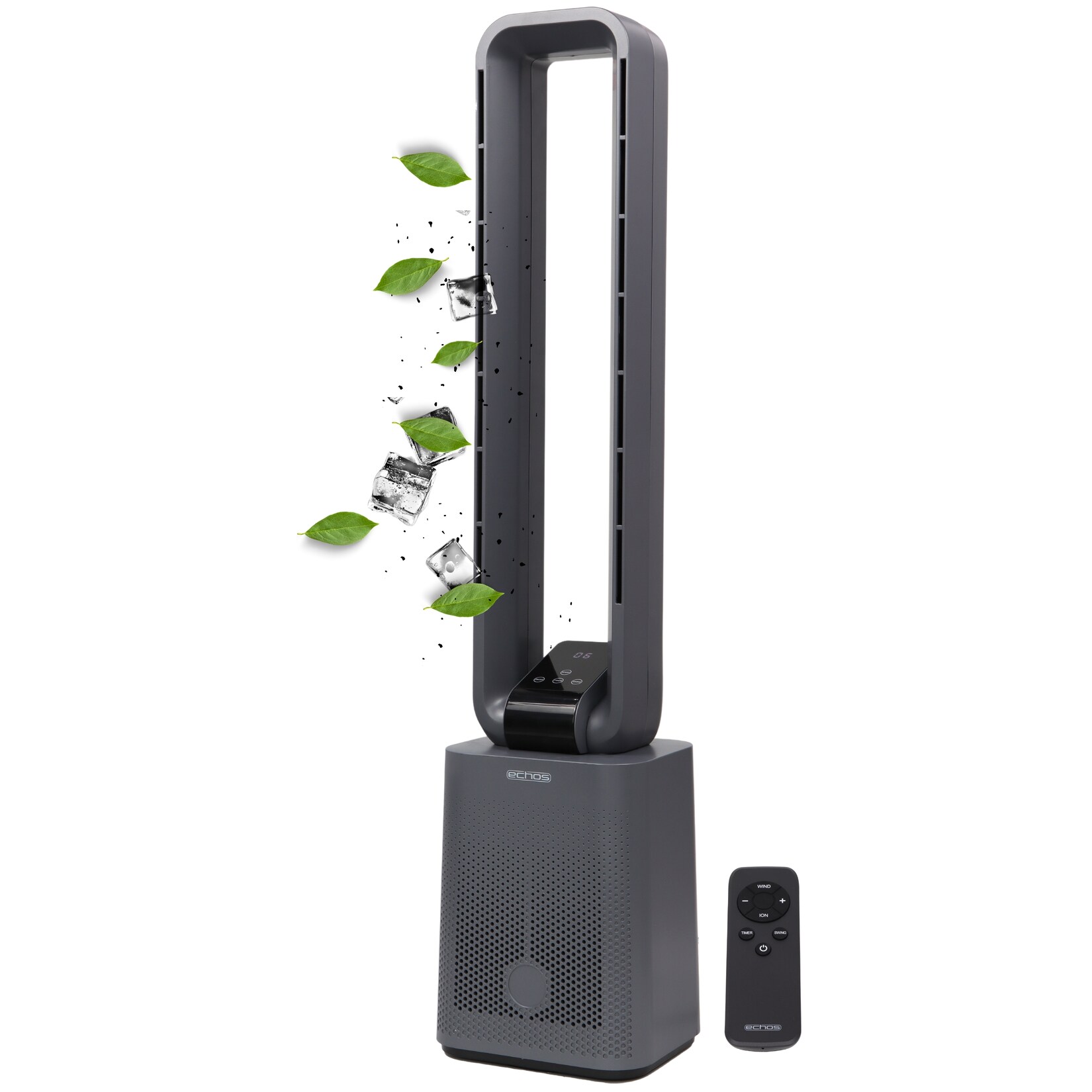 Echos Turmventilator m. Fernbedienung 12 Stufen Timer LED-Display | 04260677793667