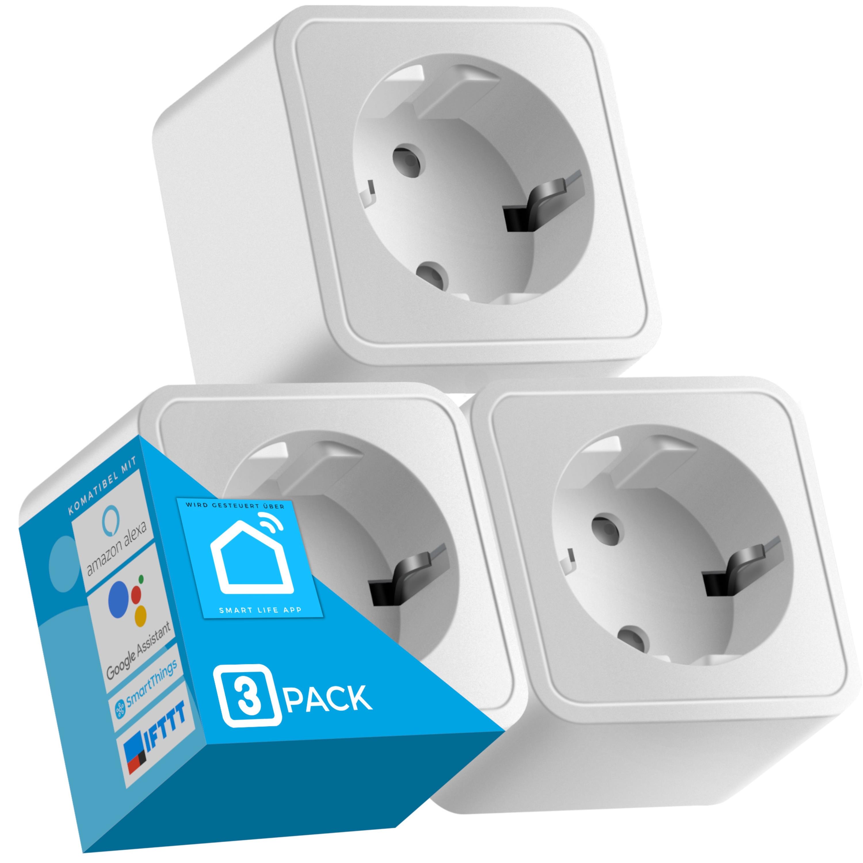 Echos Smart WLAN Steckdose 3er Pack 16A App-gesteuert Sprachsteuerung - Bild 1