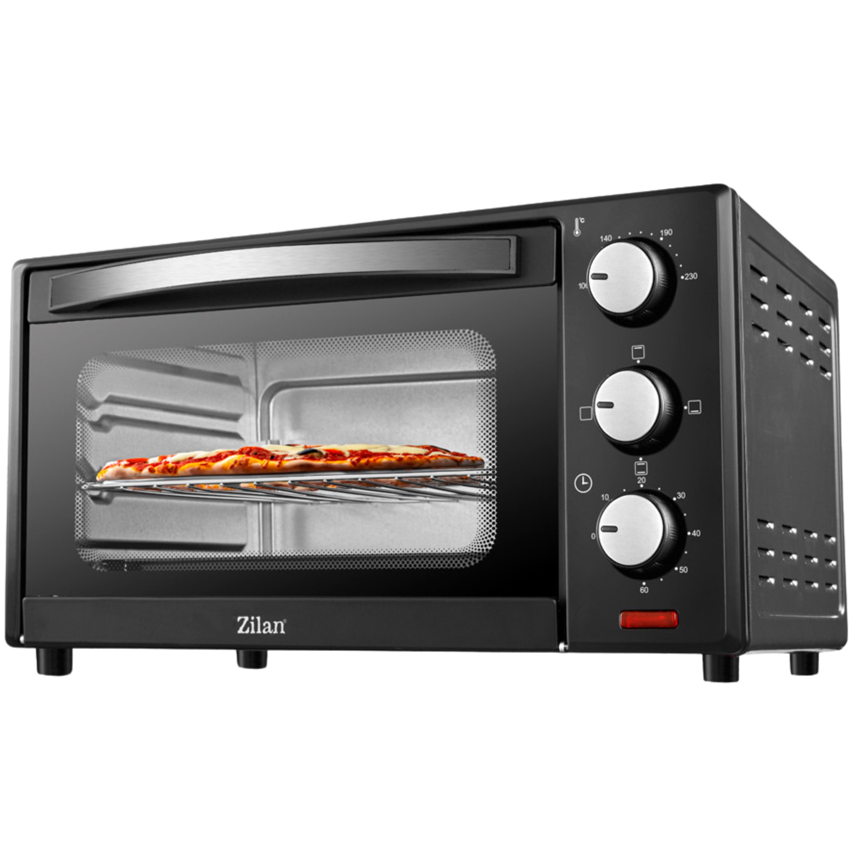 Zilan Minibackofen 15L Pizzaofen Ober- Unterhitze 60 min Timer 1200W - Bild 1