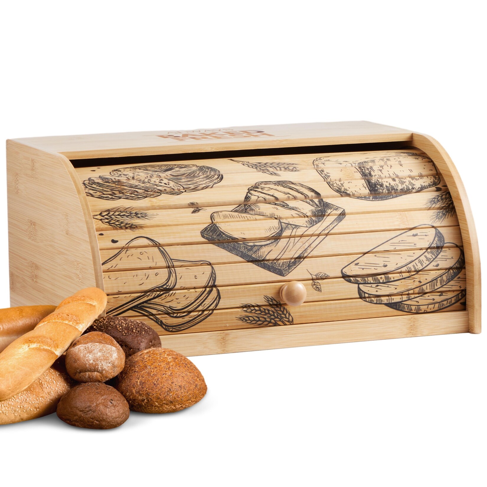 Ecosa Brotbox mit Rolldeckel aus nachhaltigem Bambus Brotkasten | 04260677793155