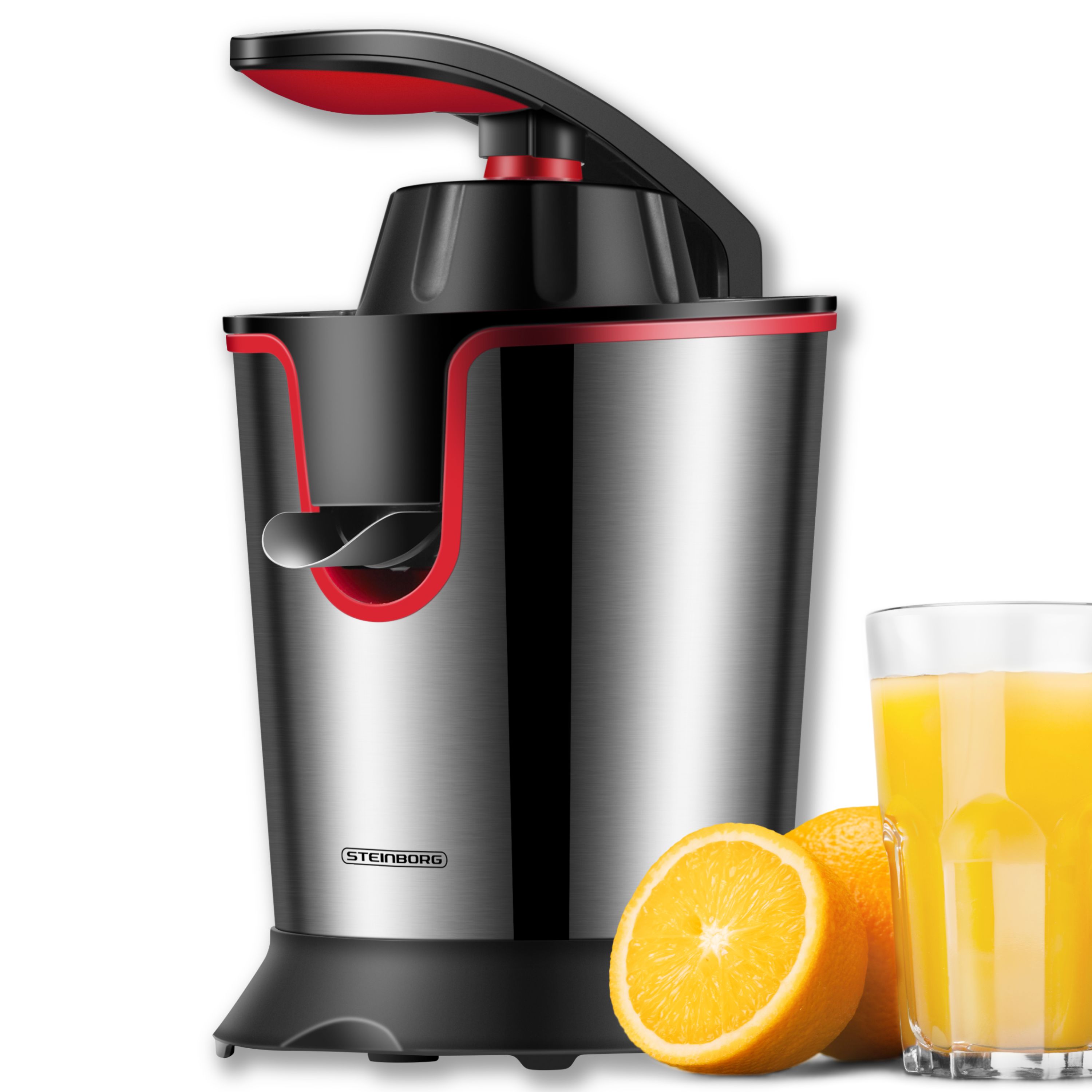 Steinborg Elektrische Zitruspresse Entsafter Edelstahl 300W Antitropfstop - Bild 1