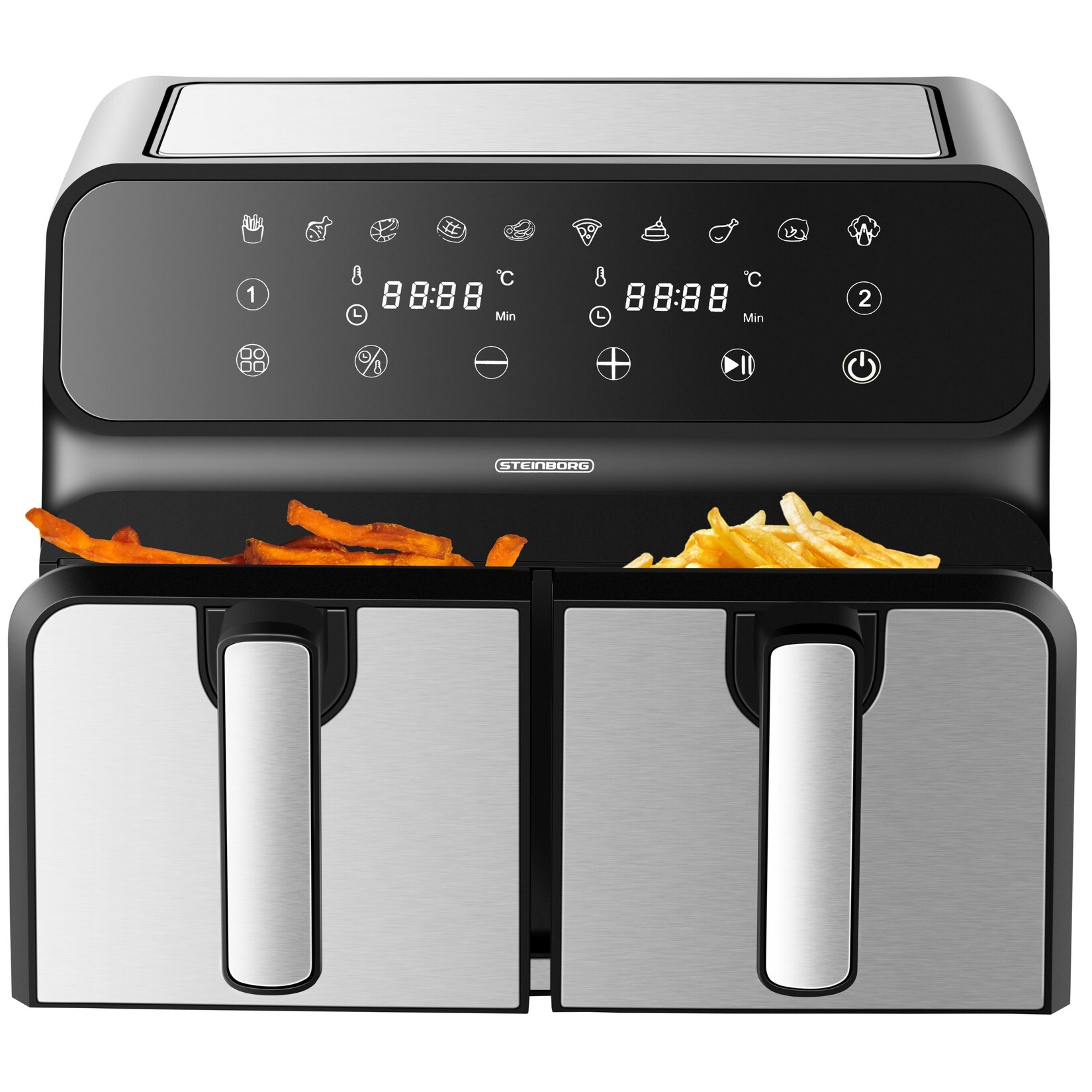 3in1 Dual Heißluftfritteuse 4+ 10 automatische Programme 1700W