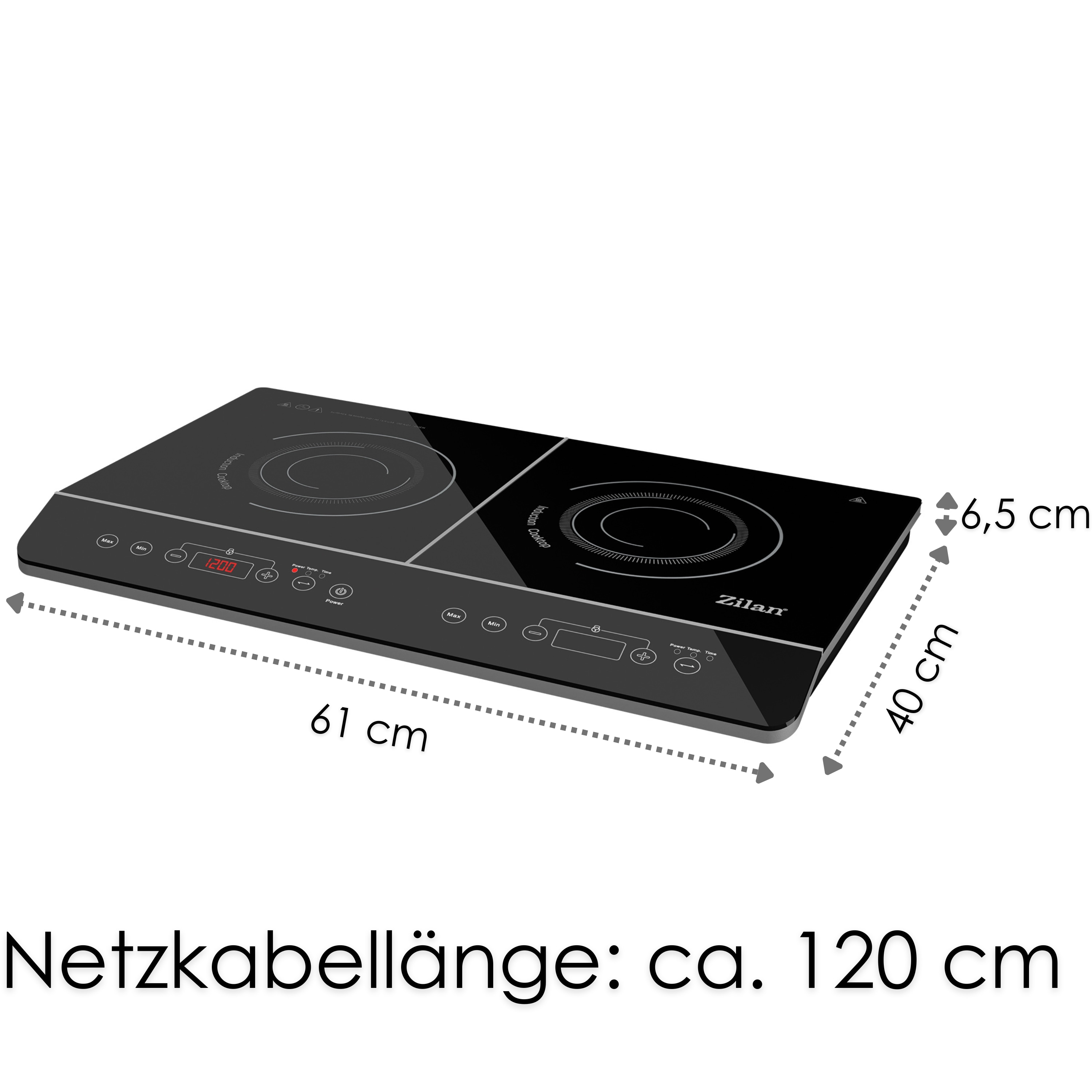 Zilan Doppel Induktionskochfeld 2 Platten Induktionskochfeld 3500W online kaufen bei Netto