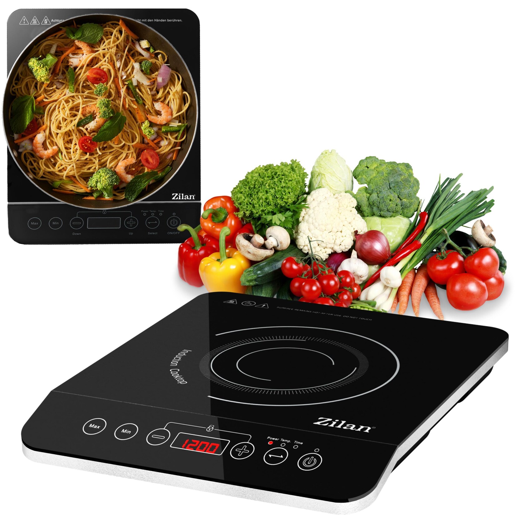 Zilan Induktionskochfeld 1 Platte Einzelinduktionskochfeld 2000W | 08682744808078