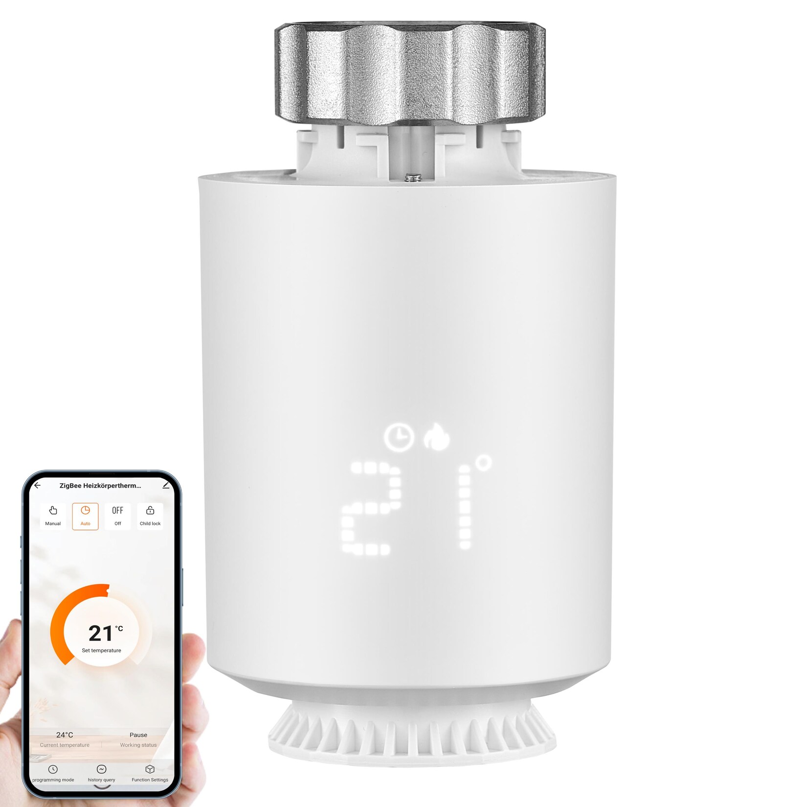 Echos Smartes Zigbee Heizkörperthermostat Amazon Alexa & Google Assistant kompatibel
