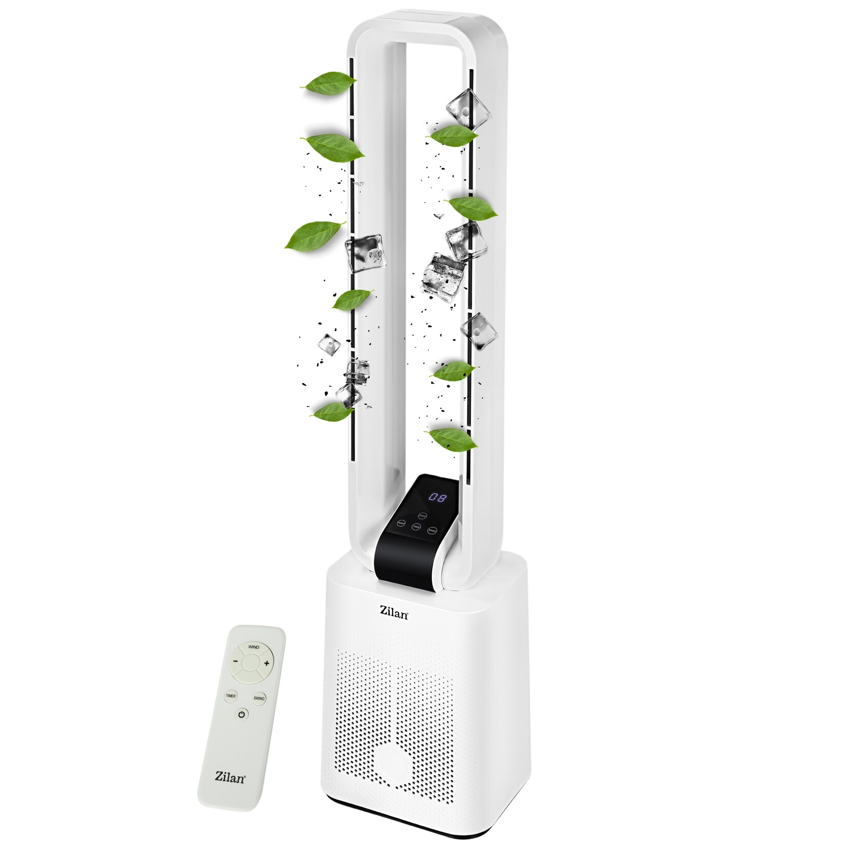 Zilan Turmventilator m. Fernbedienung 12 Stufen Timer LED-Display | 08682744811085