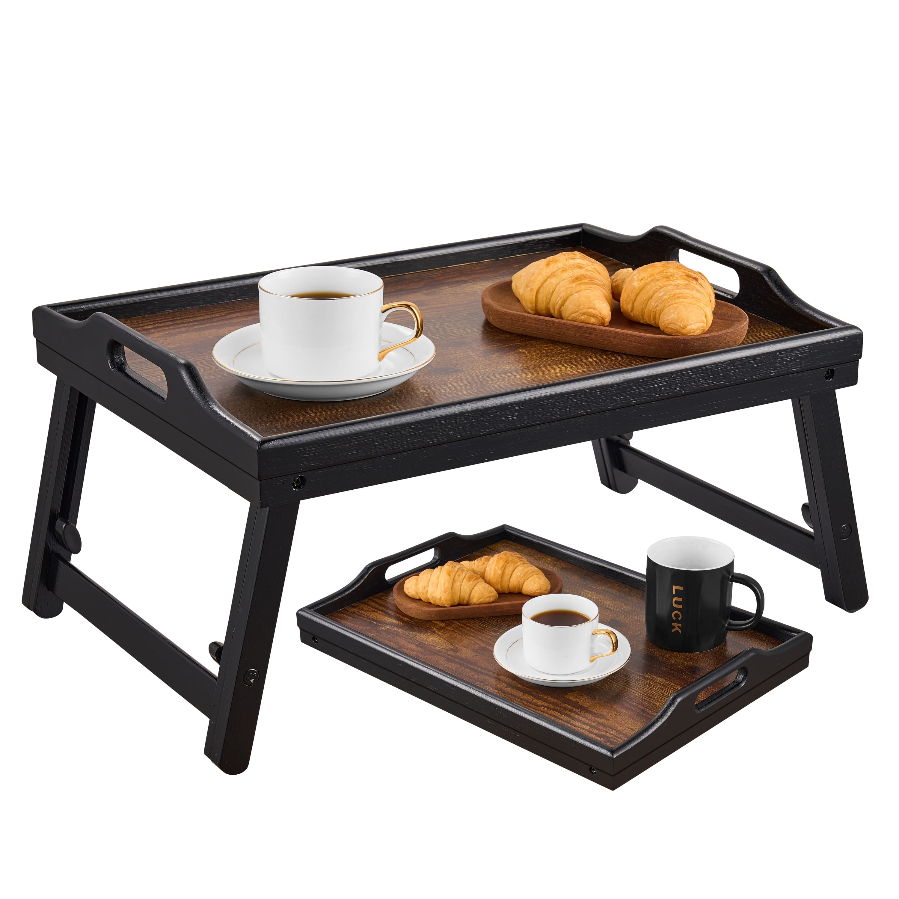 Ecosa Klappbares Bambus Tablett, Fr&uuml;hst&uuml;ckstisch h&ouml;henverstellbar - Bild 1