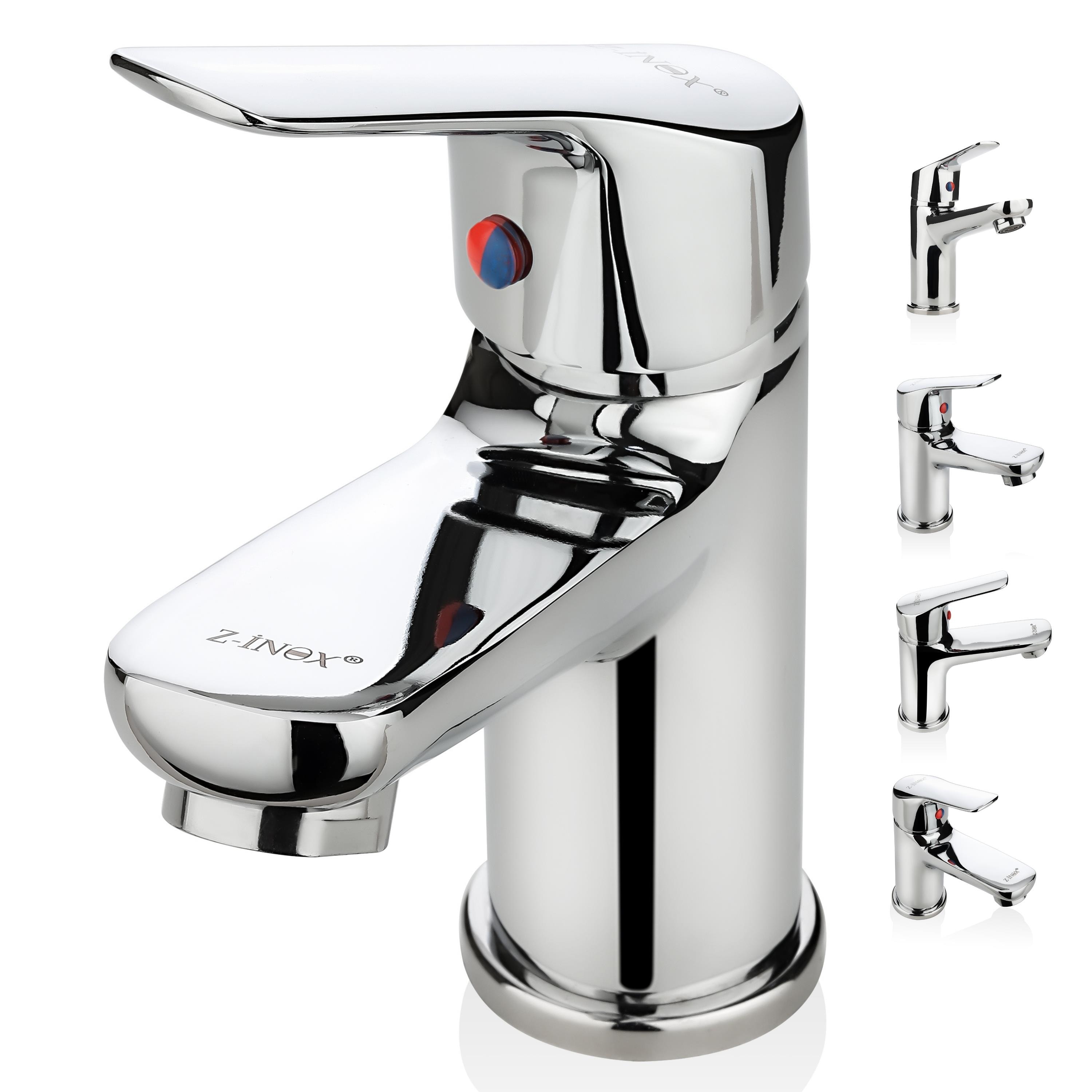 Zilan Badarmatur Edelstahl Einhebelmischer mit Anschlussschl&auml;uchen DIN Standard - Bild 1