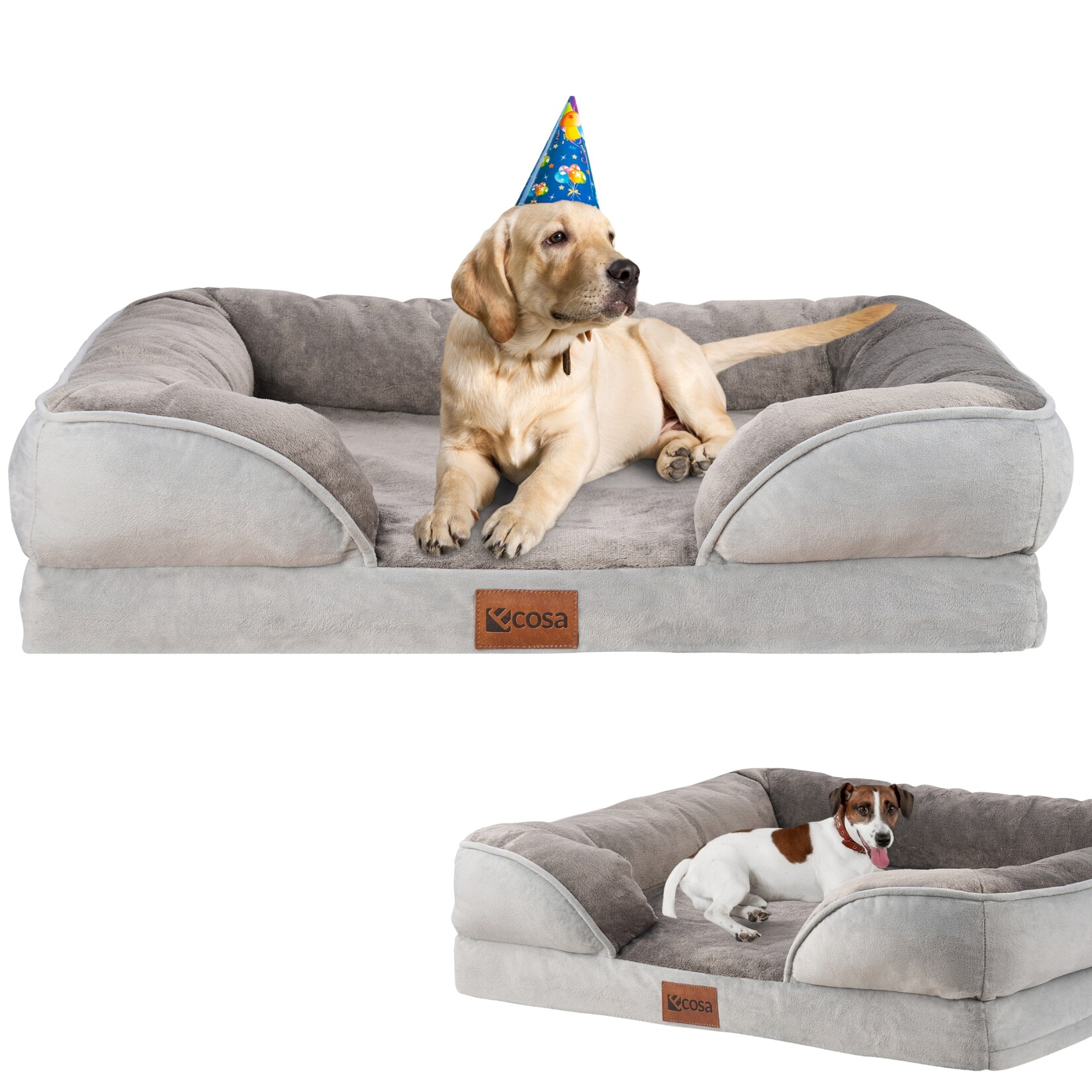 Ecosa Orthopädisches Hundebett 71x58x18cm Wasserfest Anti-Rutsch-Boden