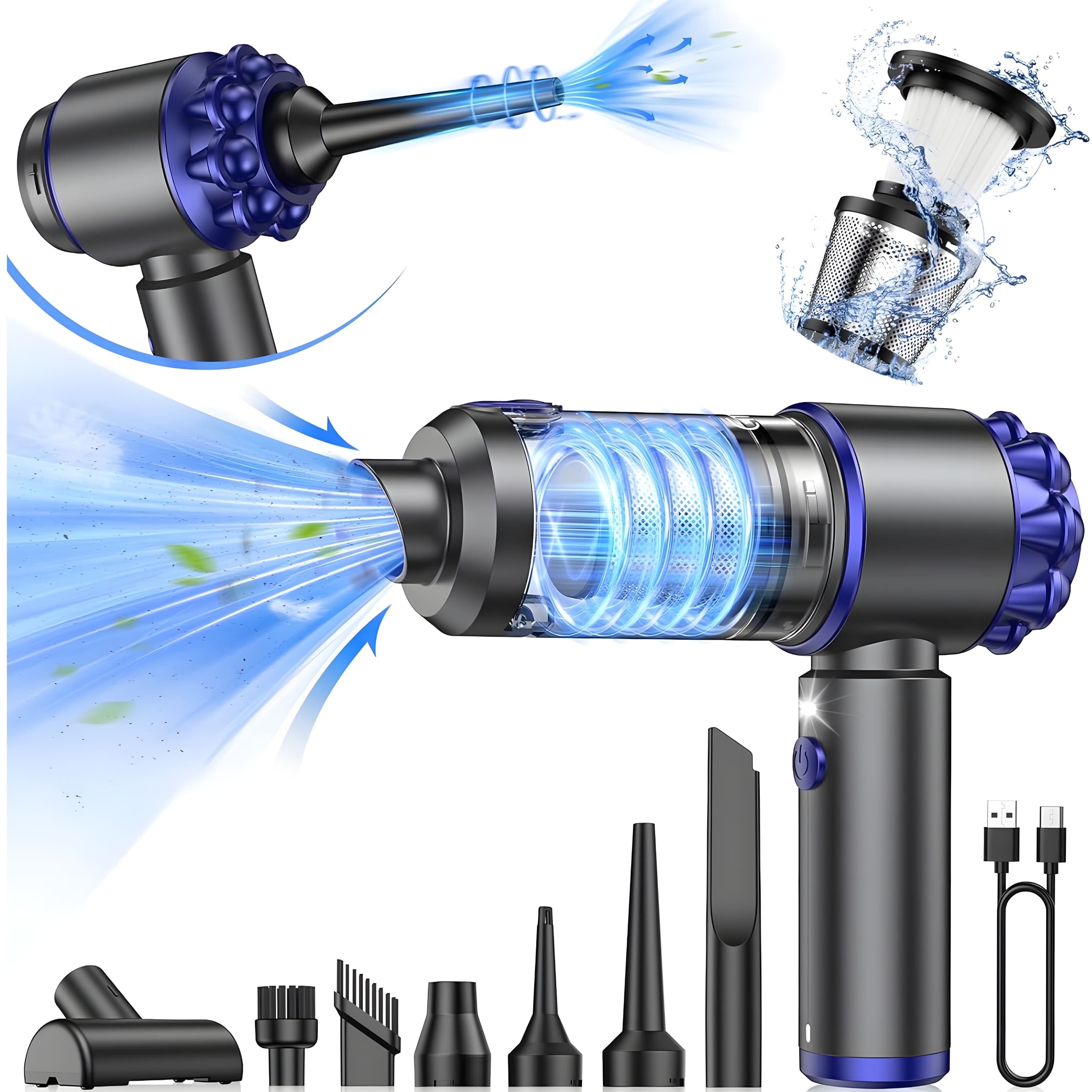 Steinborg Mini Akku-Handstaubsauger m. HEPA-Filter 16000Pa Li-Ion Akku - Bild 1