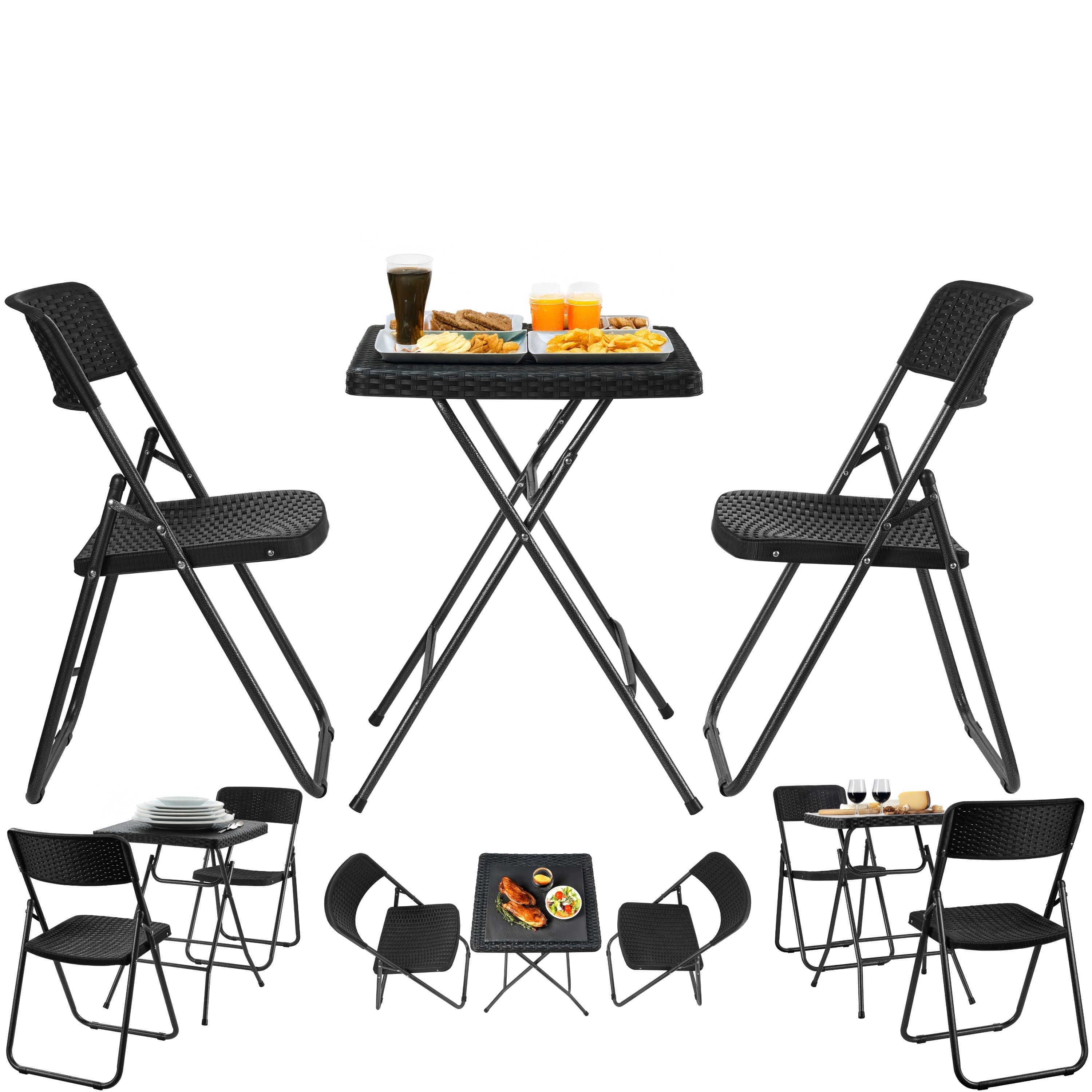 Ecosa Outdoor-Set mit Klapptisch + 2 St&uuml;hlen Robust Wetterfest Pflegeleicht - Bild 1