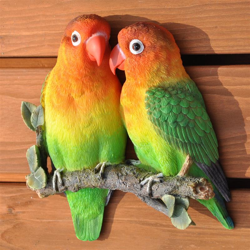Dazikemo Dekofigur Wandfigur Lovebirds V&ouml;gel - Bild 1