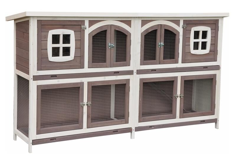 Nanook XXL Kleintierstall Murmel taupe 211x52x107 cm