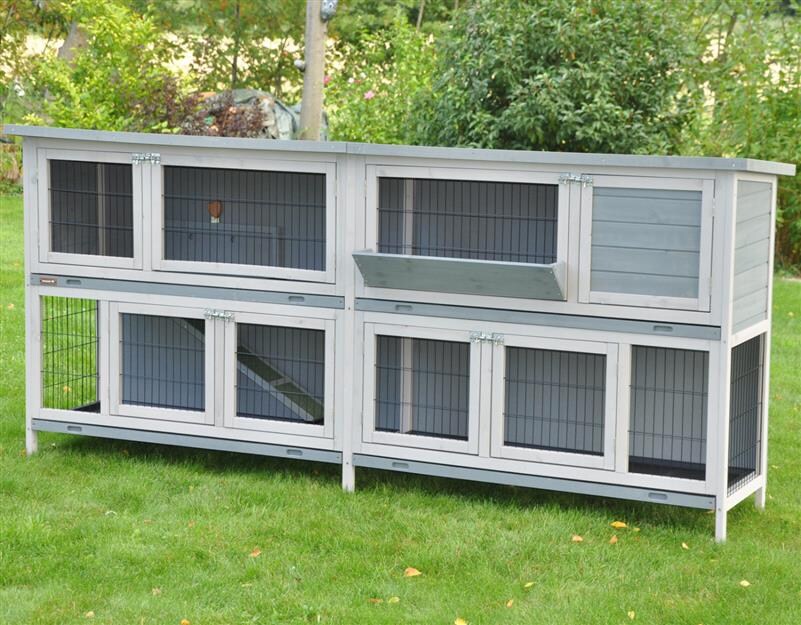 Nanook Doppel Kleintierstall Bommel Deluxe grau