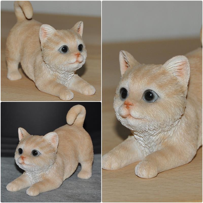 Dazikemo Dekofigur Gartenfigur sitzende Katze rot braun - Bild 1