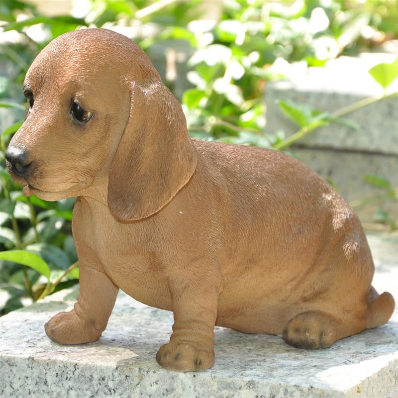 Dazikemo Dekofigur Gartenfigur Dackel braun - Bild 1