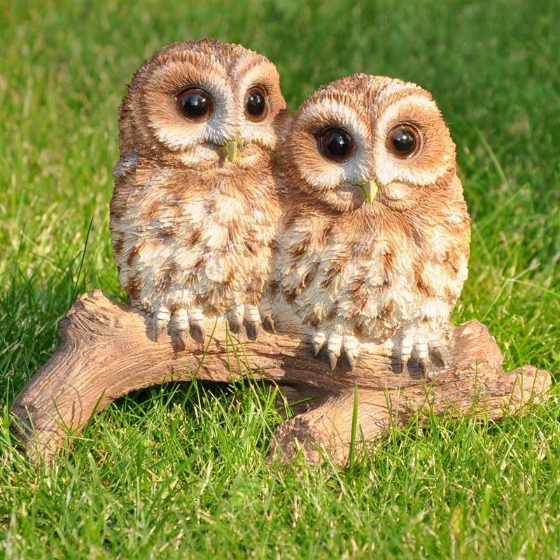Dazikemo Dekofigur Gartenfigur Eulenpaar 16 x 7 x 12 cm - Bild 1