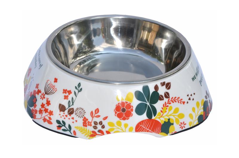 Nanook Futternapf 420 ml Design Blumen - Edelstahl - Bild 1