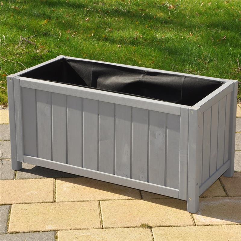 Dazikemo Pflanzkasten / Pflanztrog grau 75 x 35 x 36 cm - Bild 1