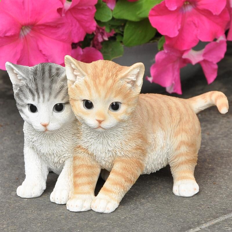 Dazikemo Gartenfigur Deko Figur Katzenpaar junge Katzen | 04251639209838