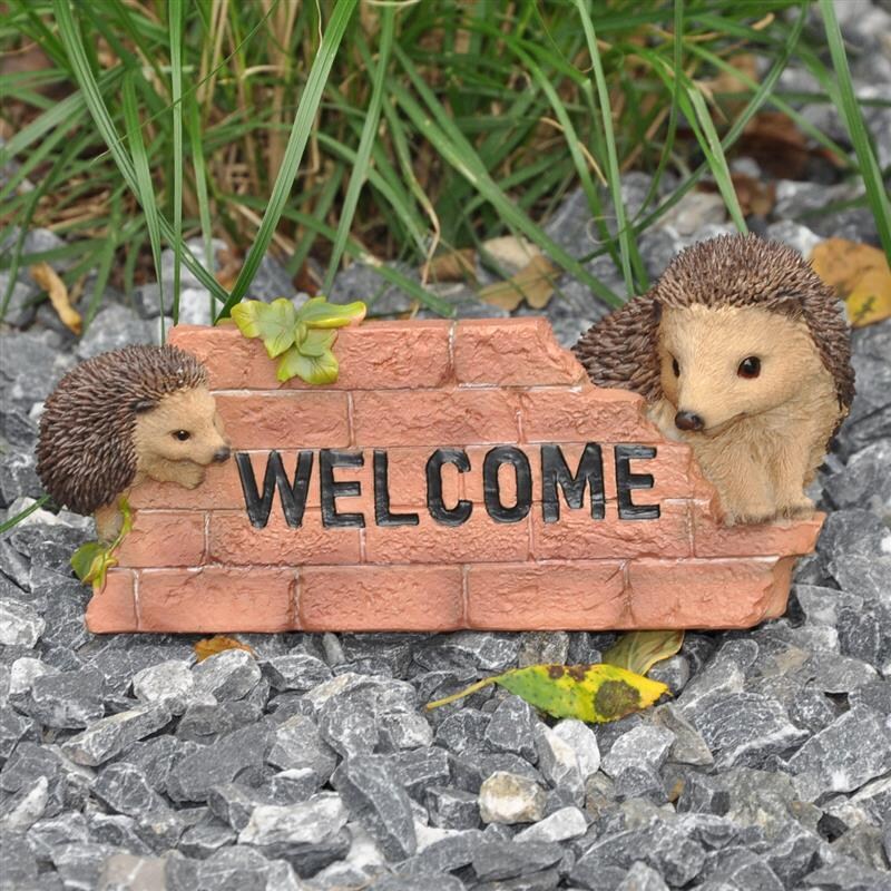 Dazikemo Gartenfigur Dekofigur Igel Willkommen | 04251639209845