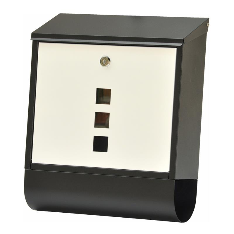 Dazikemo Briefkasten Piazza schwarz wei&szlig; 39 x 30 x 11 cm - Bild 1