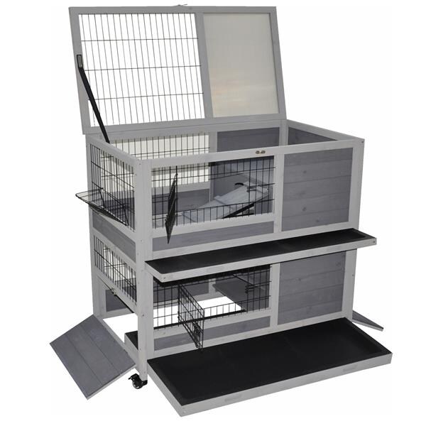 Nanook Indoor Kleintierstall Belinda grau 90 x 53 x 95 cm