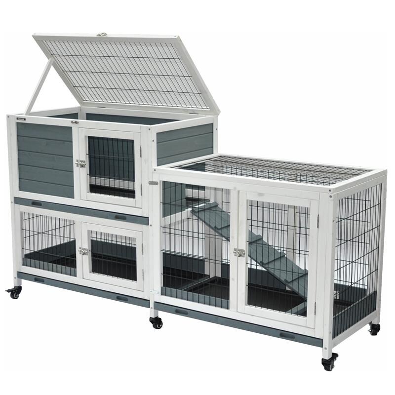Nanook Indoor Kleintierstall Leo 146 x 89 cm grau