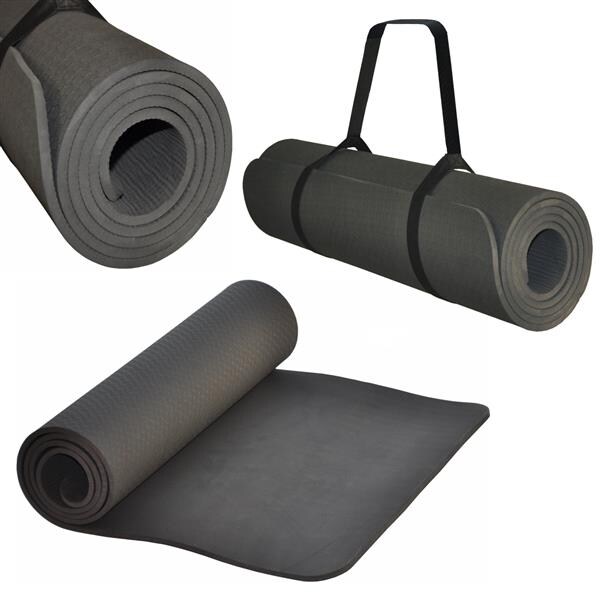 Dazikemo XXL Komfort Yogamatte SCHWARZ – Hautfreundlich, gelenkschonend, Premium-Qualität | 04251639210414