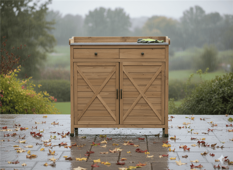 Dazikemo Gartenschrank braun 103,5 x 102,4 x 52,5 cm - Bild 1