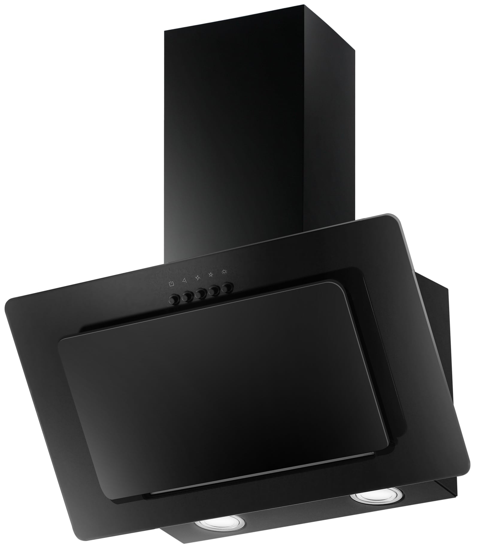 PKM Dunstabzugshaube KH-GSH-60B Glas schwarz Kopffreihaube LED 60cm Schr&auml;g - Bild 1