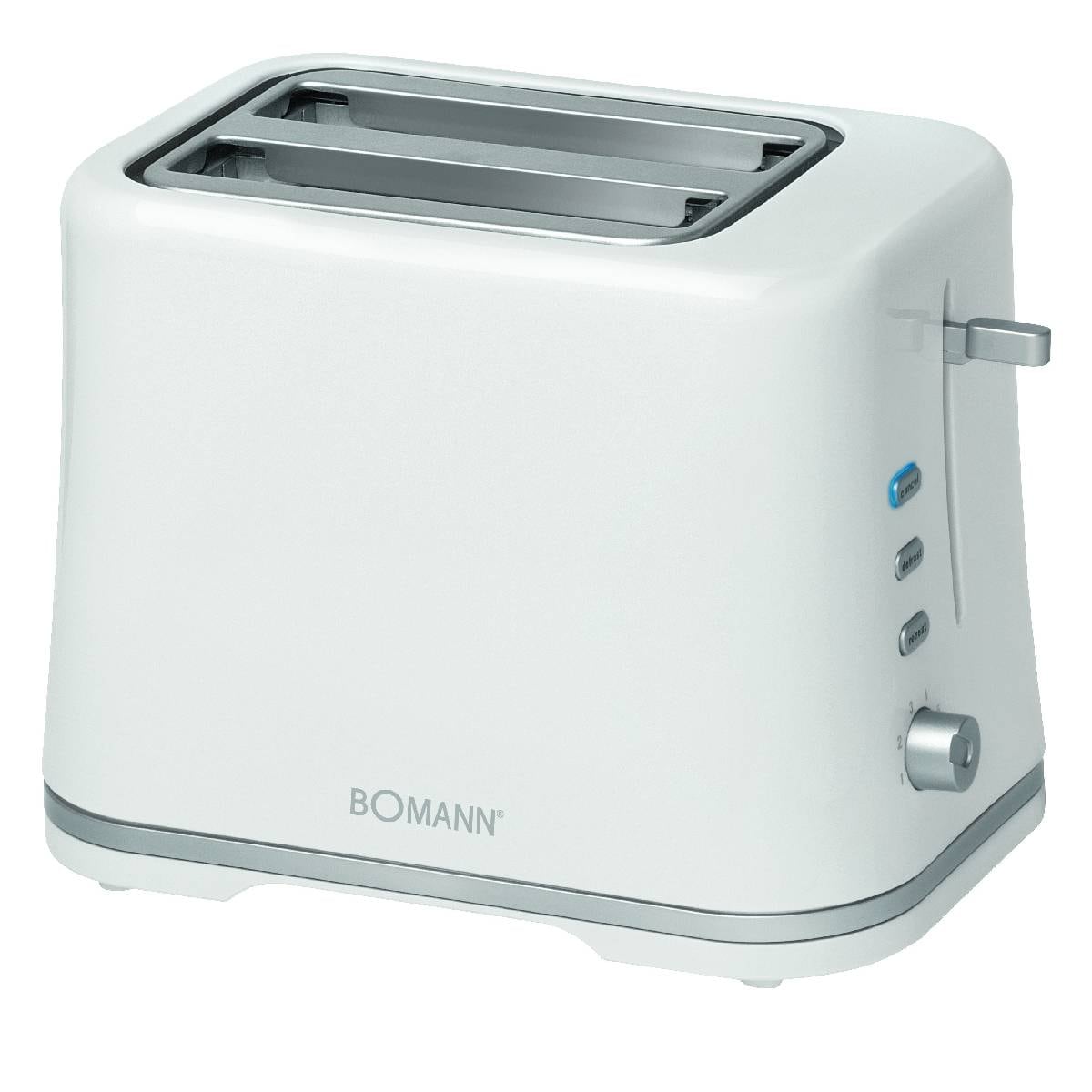 Bomann Toaster TA 1577 CB wei&szlig;, zwei breite Schlitze mit Aufsatz, Auftaufunktion - Bild 1