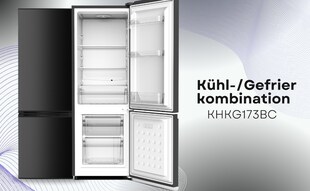 PKM Kühlgefrierkombination KHKG173BC schwarz 161L Kühlschrank LED - Bild 1
