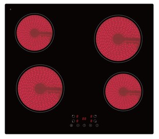 PKM Kochfeld KHKF4 G autark Einbau 60cm Glaskeramik schwarz Timer und Touch-Control - Bild 1