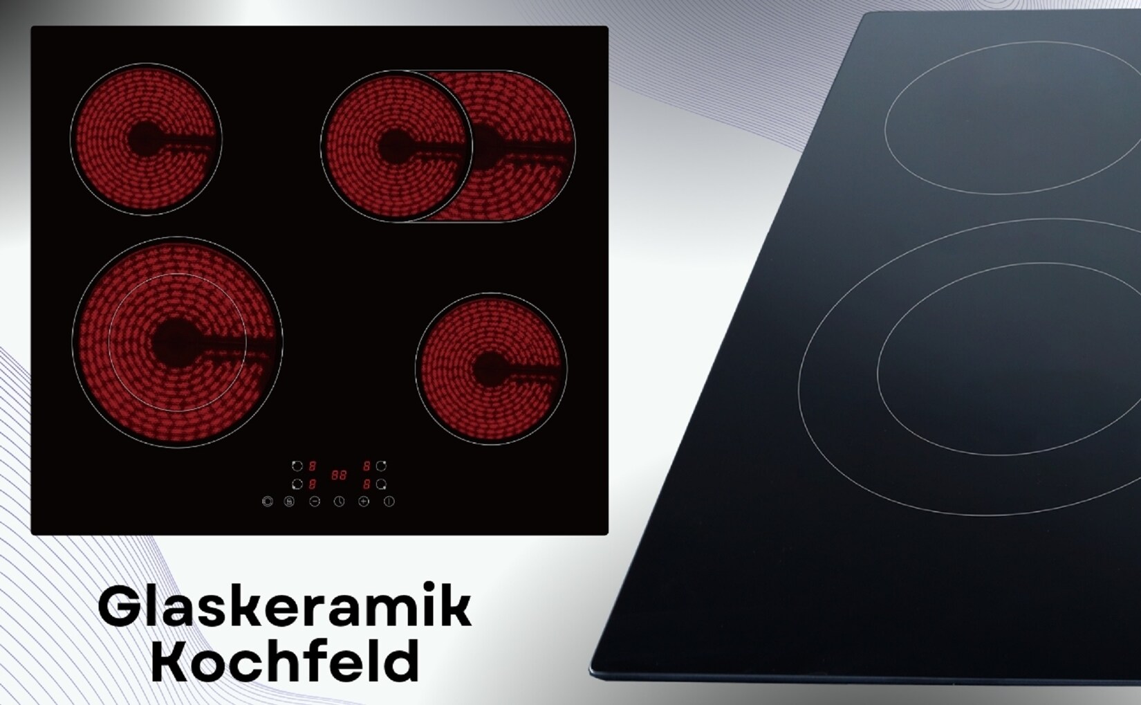 PKM KHKF4-2KB G Kochfeld autark Einbau 60cm Glaskeramik Bräterzone | 04030608233483