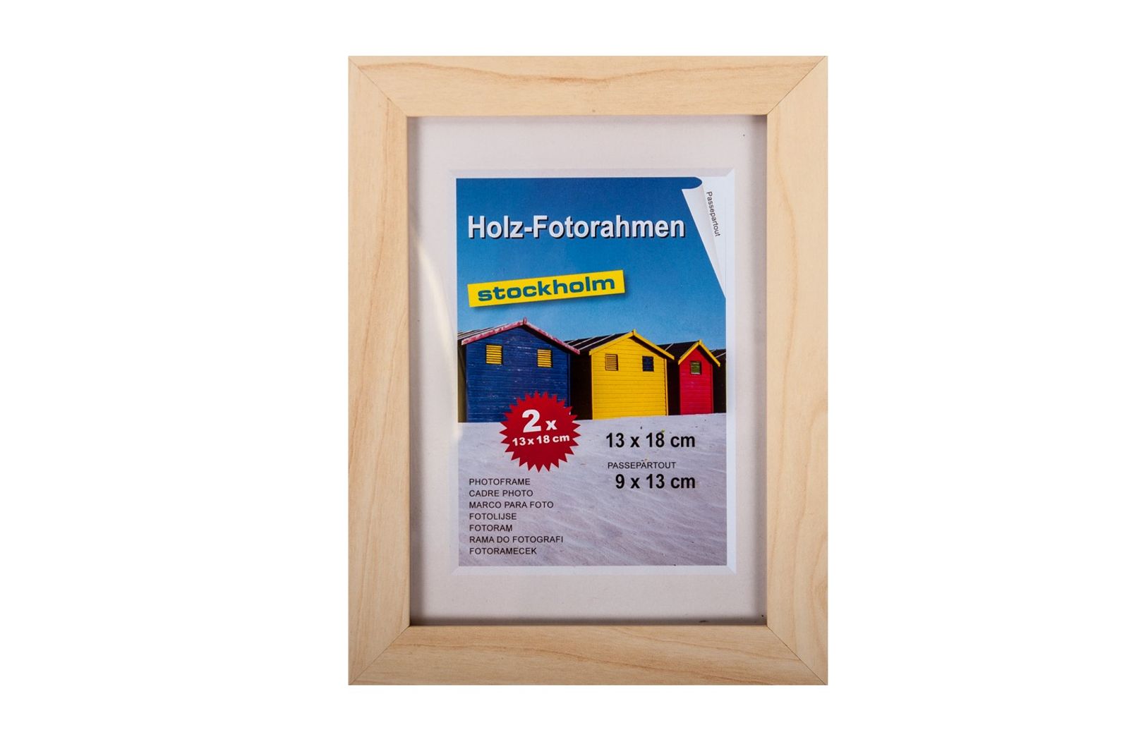 BURI Holz-Fotorahmen 13x18cm 2er Pack versch. Farben Bilderrahmen Rahmen Bi - Bild 1