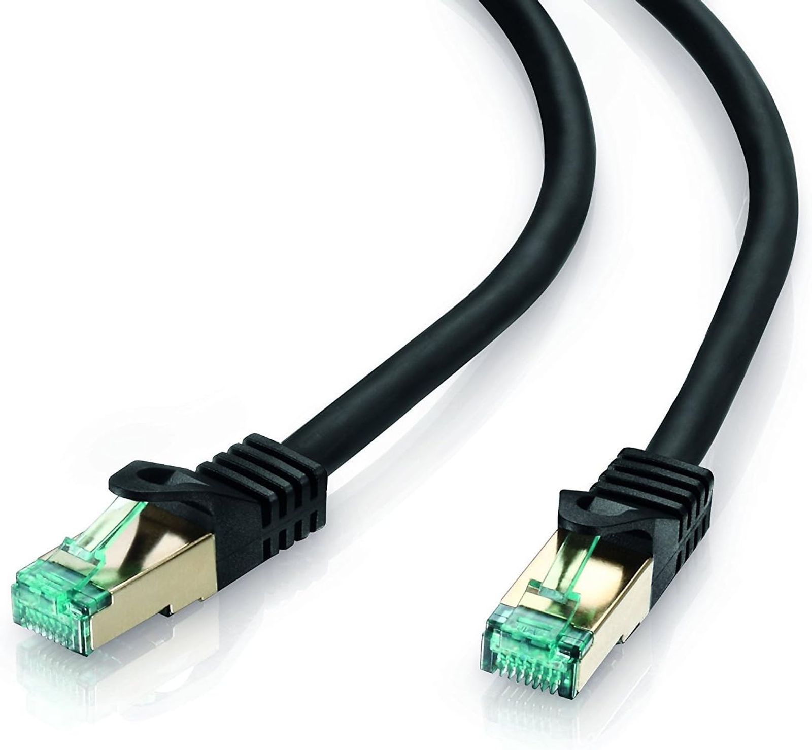 adaptare LAN Kabel 10m CAT 7 Netzwerkkabel Rohkabel Ethernet Kabel RJ45 schwarz - Bild 1