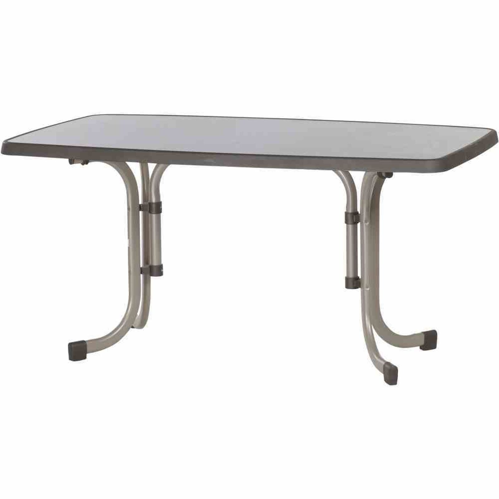 SIEGER Boulevard-Klapptisch, 150x90x72 cm, chamapgner Stahrohrgestell, Mecali