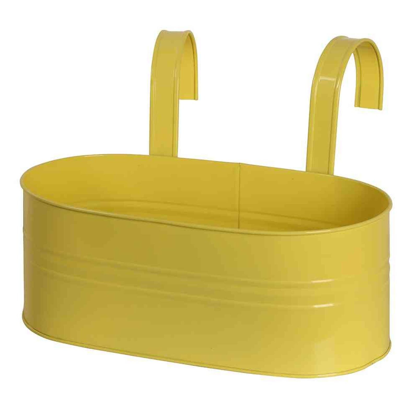Siena Garden Blumenkasten oval, gelb, 39 x 16,5 x 14,5 cm Stahlblech, mit fest mont