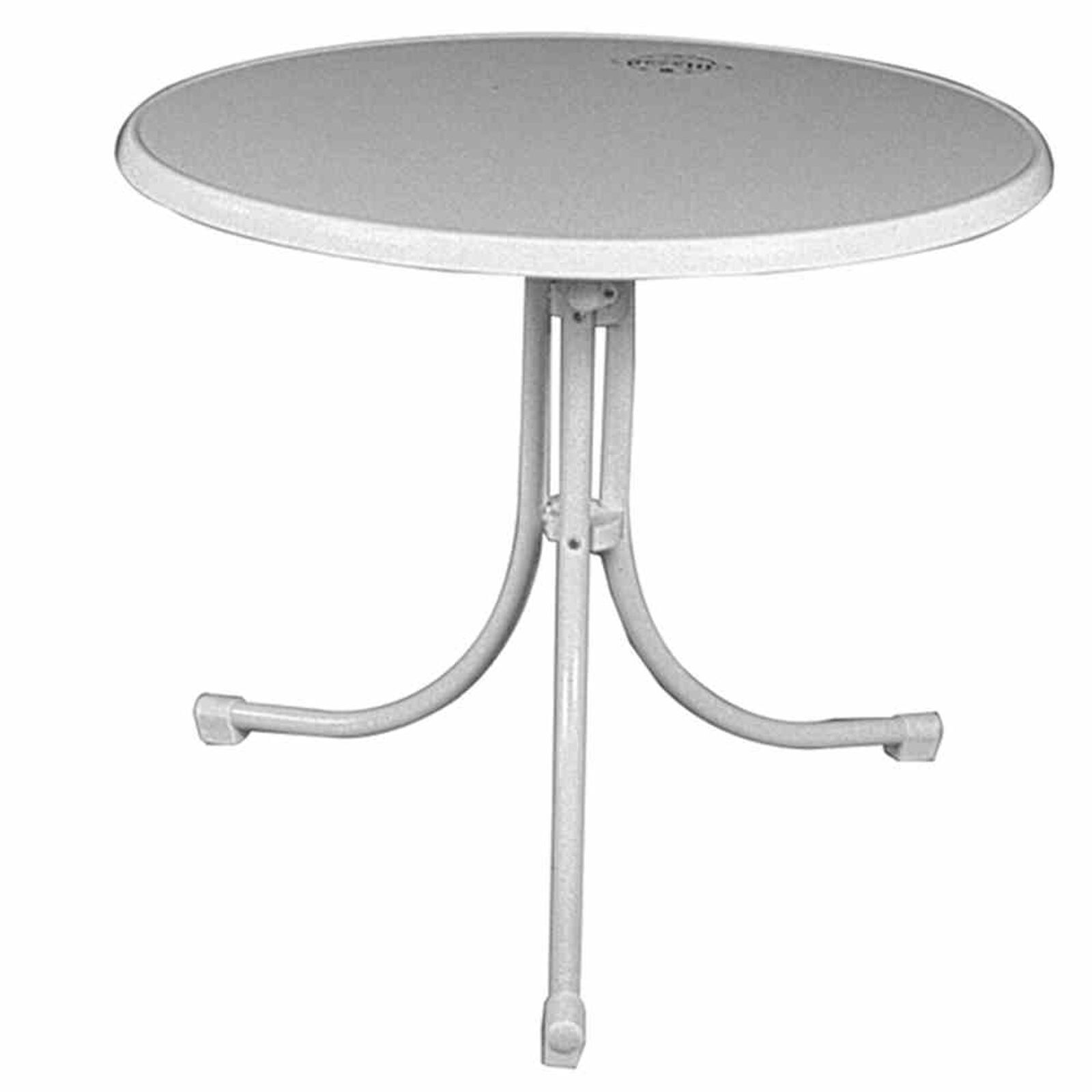 MFG Boulevard-Tisch Ø 85 cm, Sevelit-Tischplatte, weiß Stahlrohrgestell